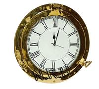 Nautical Porthole Clock 12 Inch Round Ship Porthole Clock Handmade Brass Wall Clocks Home Decor
