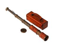 Nautical Pullout Telescope 16" Antique Brass Marine Telescope with Leather Box Vintage Maritime Collectible Scope for Navigation, Décor & Gifts