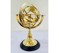 Nautical Replica Hub 10 inches Tall Brass Engravings Armillary Sphere Vintage Table Décor and Gift
