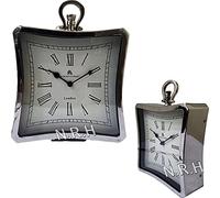 Nautical Replica Hub Collectible Table Clock 49 Bond Street London Steel Design Chrome Finish Living Room Decor