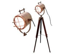 Nautical Replica Hub Copper Finish Antique Tripod lamp Portable Office ligting décor Low Floor Lamps [Energy Class A+]