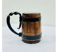 Nautical Replica Hub Copper Moscow Mule Mug, Hammered Copper Mug, Copper Cocktail Mug, Handmade Copper Mug, Vintage Style Copper Mug, Pure Copper Mug for Summer Drinks (Wooden Barrel Beir Mug)