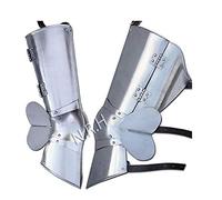 Nautical Replica Hub Forged Medieval Knight Leg Armor Guards Poleyn Cuisse Silver Finish