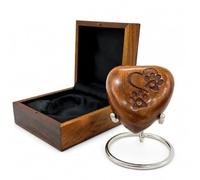 Nautical Replica Hub Handcrafted Cremation Urn - Wooden Heart Keepsake Urn Cremation Mini Urn for Ashes Footprint Small Heart Urn With Wooden Box & Stand