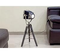 Nautical Replica Hub Industrial Tripod Table Lamp Vintage Wood Camera Cinema Searchlight Standing Lighting Fixtures Spotlight Desktop Decorations