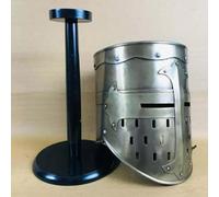 Nautical Replica Hub Knights Templar Crusader Helmet Medieval Armor Halloween costume Roman knight Helmet W/Wooden Stand