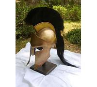 Nautical Replica Hub Medieval Armour King Leonidas Greek Spartan 300 Roman Halloween Helmet with Wooden Stand