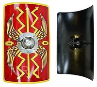 Nautical Replica Hub Medieval Functional Roman Armour Shield 18G Steel Halloween Costume SCA LARP Red Finish