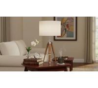 Nautical Replica Hub Natural Lifestyle Wood Tripod Table Lamp Base, (Without Shade)