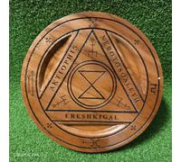 Nautical Replica Hub Pentagram Decoration Tarot Good Luck Ornaments Altar Ornaments Vintage Flower Scroll Pagan Decor Desk Topper Pentacle Woodsy Decor Plaque Wooden Wall Hanging (Siprit Trap)