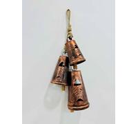 Nautical Replica Hub Set of 3 Harmony Cow Bells Vintage Handmade Rustic Lucky Christmas Hanging Cone Shape Bells On Rope