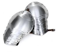 Nautical Replica Hub Steel Warrior Pauldron Medieval Shoulder Armor Set Crusader Pauldrons Warrior Armor Steel Handmade SCA LARP Knight Metal Guard Vembrace Pair Silver Adult (Gothic Pauldron)