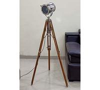 Nautical Replica Hub Vintage Tripod Floor Lamp for Bedrooms Farmhouse Steampunk Adjustable 50" Camera Wooden Tall Standing Searchlight