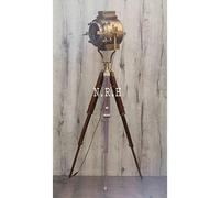Nautical Replica Hub Vintage Tripod Floor Lamp Retro Industrial Photography Light Spotlight Antique Searchlight Wooden Base Studio lamp
