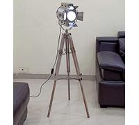 Nautical Replica Hub Vintage Tripod Floor Lamp Teatre Retro Spotlight Industrial Decor Wooden Searchlight Fixtures,Cinema Movie