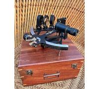 Nautical Replica Tamaya Working Sextant 9" Vintage Navigational Marine With Wooden Box