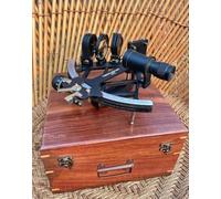 Nautical Replica Tamaya Working Sextant 9" Vintage Navigational Marine With Wooden Box