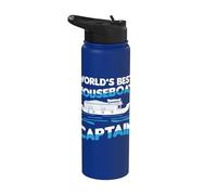 Nautical River Ship Life Sailing Pontoon Design Stainless Steel Insulated Water Bottle