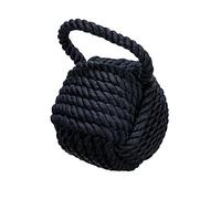 Nautical Rope Knot Decorative Cotton Door Stop, Black