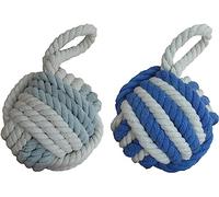 Nautical Rope Knot Door Stop Two Tone Rope Doorstop | Nautical Monkey's Fist Seaside Rope Door Stop | Beach Rope Knot Door Stopper Ball Beautiful Colures, one Will be Sent at Randomly