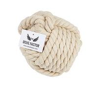 Nautical Rope Knot Weighted Fabric Door Stop (Egg Shell/Off White/Tan)