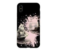 Nautical Sailboat with Lighthouse Vintage Case for iPhone XS Max