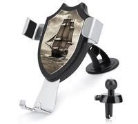 Nautical Sailing Pirate Car Phone Mount Universal Auto Phone Holder Adjustable Cellphone Car Mount 360° Rotation, Dashboard & Windshield & Air Vent Strong Suction Cup Phone Stand Compatible with All S