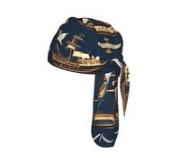 Nautical Sailing Pirate Print Cycling Cap Breathable Headwear
