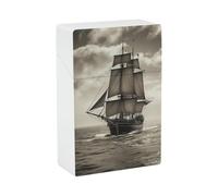 Nautical Sailing Pirate Theme Cigarette Case 85mm King Size, Crushproof Plastic Cigarette Box Holder for Men Women Cigar Protective Cover Waterproof Cigarettes Holder 20 Capacity