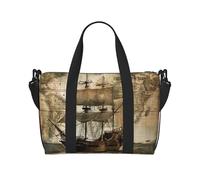 Nautical Sailing Pirate Theme Print Travel Duffel Bag, Lightweight Water-Resistant Weekender Spacious Gym & Travel Bag for Men, Women & Teens
