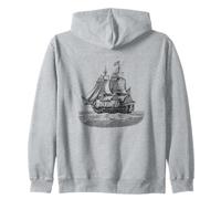 Nautical Sailing Ship Art 1776 American Revolution History Zip Hoodie