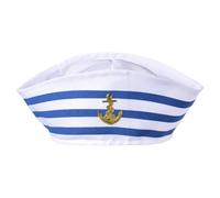 Nautical Sailor Hat - Blue White Captain Hat For Costume, Sea Yacht Party Cosplay Accessory, Themed Party Dress Up Nautical Decor Sailor Cap Hats Prop For Men Women Costume Hats Set