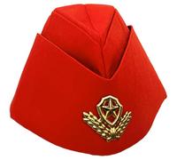Nautical Sailor Hat Stars Wheat Stewardess Hat Airline Beret Adult Costume Dance Accessory Red