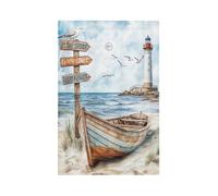 Nautical Sea Boat Beach Light Switch Cover Decorative Ocean Coastal Single Blank Wall Plate Old Ship Lighthouse Switchplate Electrical Outlet Faceplate for Kitchen Bathroom Bedroom 5" x 3"