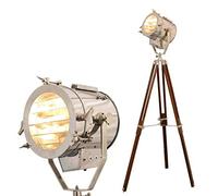 Nautical Searchlight Spotlight Antique Vintage Style Wooden Tripod Floor Lamp Home Decor Lighting