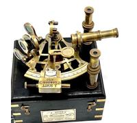 Nautical Sextant Vintage Marine Astrolabe Ship's Instruments with Wooden Box