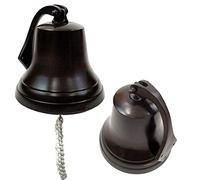 Nautical Ship Bell 6 Inch Black Antique - Classic Hanging Marine Bell Antique Dinner Bell Indoor/Outdoor Nautical Decoration Bells with Rope 6" Rustic Vintage Home Decor Gifts