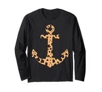 Nautical Ship, Boat Anchor Cheetah Animal Skin Print Pattern Long Sleeve T-Shirt