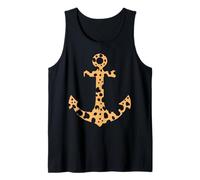 Nautical Ship, Boat Anchor Cheetah Animal Skin Print Pattern Tank Top