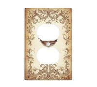 Nautical Ship Light Switch Cover Plate/Outlet Covers, Vintage Brown Maritime Design for Home Decor, Thermoplastic Wall Plates, Standard Size Single Duplex Outlet