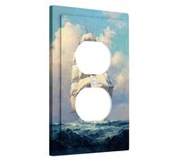Nautical Ship Light Switch Cover Plates/Outlet Covers, Artwork Inspired by Sea Adventures, Classic Marine Style for Home Decor, Thermoplastic Wall Plates, Standard Size Single Duplex Outlet