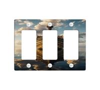 Nautical Ship Light Switch Cover Plates/Outlet Covers, Ocean Sky for Home Decor, Thermoplastic Wall Plates, Standard Size 3 Gang Wall Plate