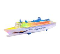 Nautical Ship - Simulation Cruise Liner Model Toy, LED Illuminated Marine Decor Figure, Detailed Theme Display Ornament, Engaging Visual Design With Integrated Sound Whistle Module | Cre