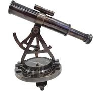 Nautical Solid Brass Alidade Compass - Antique Black Theodolite Telescope, Traditional Design Desktop Collectible Navigation Instrument