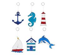 Nautical Suncatchers, 6 Seaside Designs to choose from, Anchor, Seahorse, Lighthouse, Sailboat, Beach Hut, Dolphin, Decorative Window Hangings (Dolphin)
