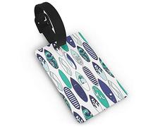 Nautical Surf Board Sea Luggage Tags, PVC Suitcase Tag Travel Accessories with Name ID Card & Leather-Like Plastics Strap
