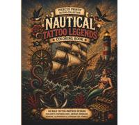 Nautical Tattoo Legends Coloring Book: 40 Bold Tattoo-Inspired Designs for Adults Featuring Ships, Anchors, Mermaids, Krakens, Lighthouses & Legendary Sea Symbols