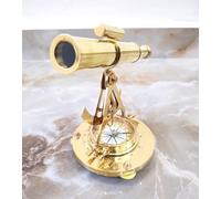 Nautical Telescope Shinny Brass Alidade with Compass Transit Size 5 Inch
