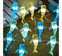 Nautical Theme Ocean Décor Outdoor Beach Decorative String Lights Whale Shark Cute Marine Life Novelty Night Lights 30LED 10ft Battery Operated for Outdoor Indoor Decor