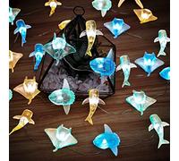 Nautical theme Sea Life Decorative Fairy String Lights, Whale Shark, Sunfish, Manta Ray Cute Novelty Marine Lights 30 LEDs 10 ft USB Operated for Bedroom Classroom Beach tree Aquarium Wall Decor
